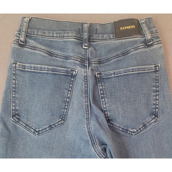 Express 0R High Rise Hyper Stretch Skinny Jeans Dark Wash GUC - Picture 3 of 12